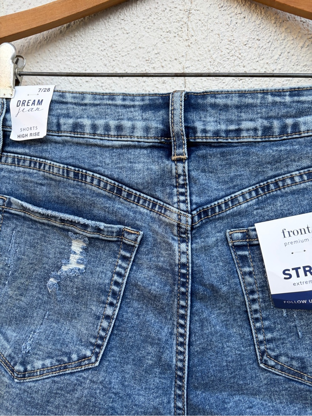 YMI Women's Dream Jean Distressed Blue Denim Shorts Size 7/28 - Picture 11 of 15